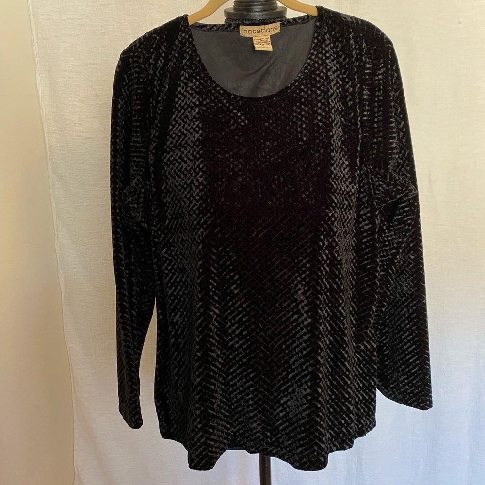 NWOT black velvet looking top
